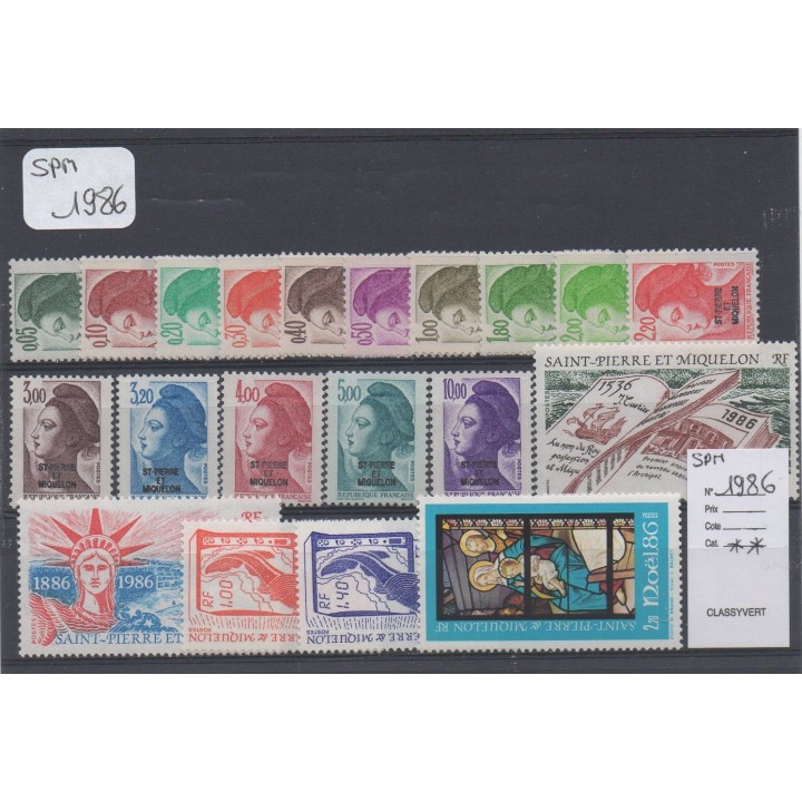 Saint-Pierre et Miquelon - Annee Complete 1986