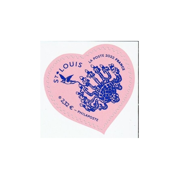 France - Autoadhésif 2098 Cœur Saint Louis \"rose\"