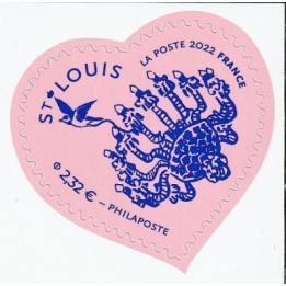 France - Autoadhésif 2098 Cœur Saint Louis \"rose\"