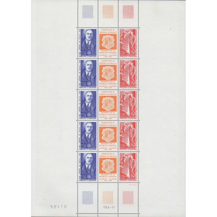 Andorre Francais - 399A - Feuille