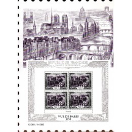 France - Poste Aérienne 93A Affiche - Hors Abonnement - Affiche \"Vue de Paris\"