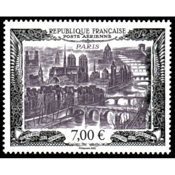 Timbre de collection France - Poste Aérienne 093A - Hors Abonnement - issu de l Affiche \"Vue de Paris\"