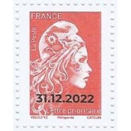 France - 5642B MARIANNE L\'ENGAGEE LETTRE PRIORITAIRE surchargée 31/12/2022 du salon d\'automne 2022