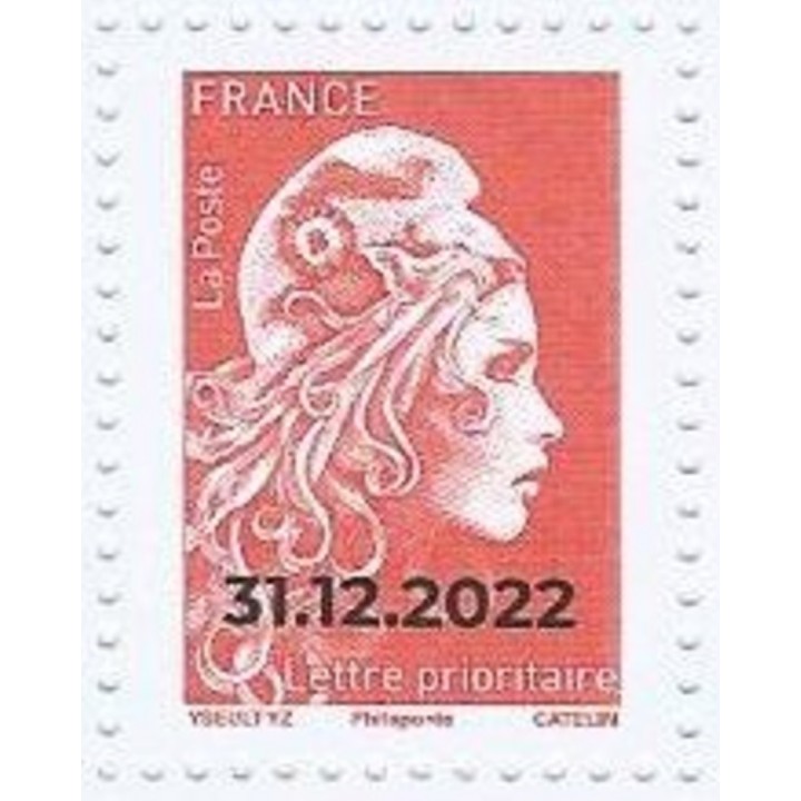 France - 5642B MARIANNE L\'ENGAGEE LETTRE PRIORITAIRE surchargée 31/12/2022 du salon d\'automne 2022