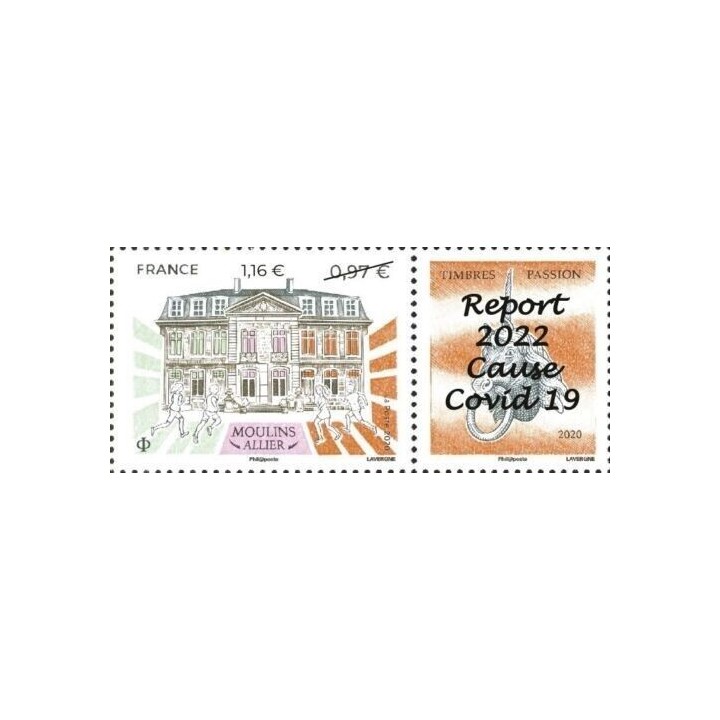 France - 5437A - Timbres passion surchagé \"Report 2022 Cause Covid 19\"