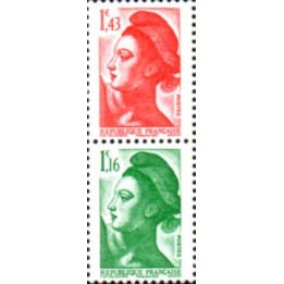 France - 5635 Paire Verticale R+V - 40 ans de la Liberté de Gandon