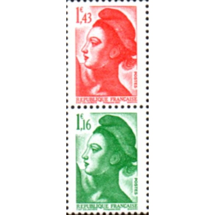France - 5635 Paire Verticale R+V - 40 ans de la Liberté de Gandon