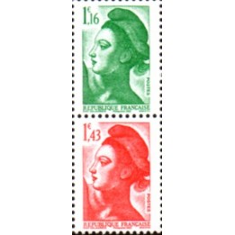 France - 5635 Paire Verticale V+R - 40 ans de la Liberté de Gandon