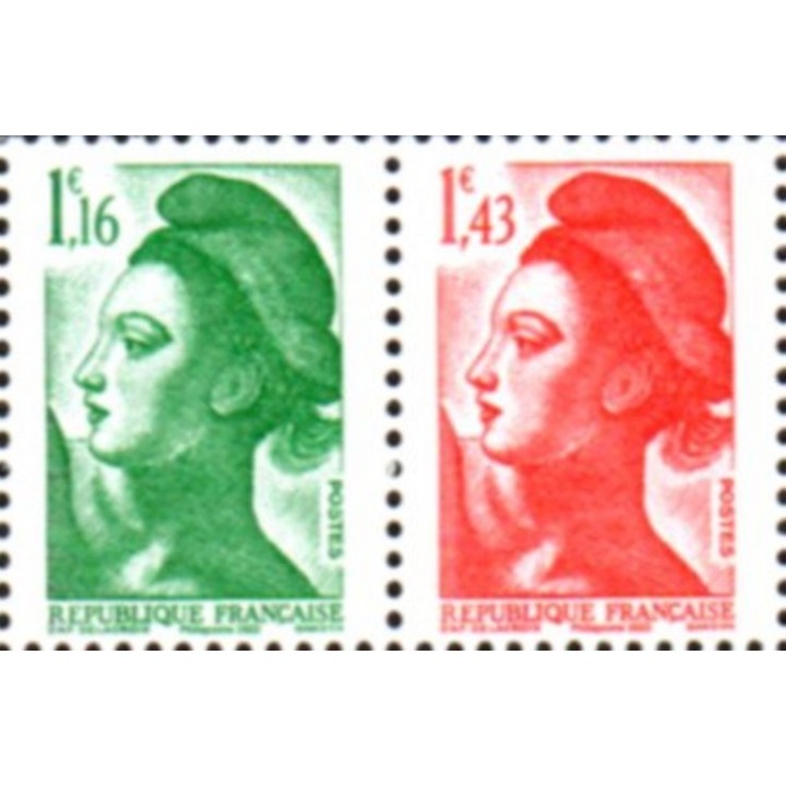 France - 5635 Paire Horizontale V+R - 40 ans de la Liberté de Gandon