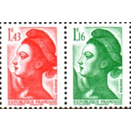 France - 5635 Paire Horizontale R+V - 40 ans de la Liberté de Gandon