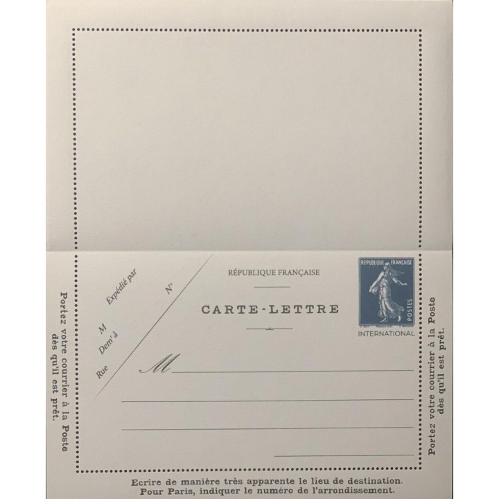 France - Carte-lettre Semeuse camée - Salon d\'automne Paris 2022