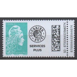 France - MARIANNE L\'ENGAGEE LETTRE SERVICES PLUS - Gommée