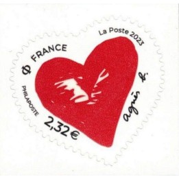 France - Autoadhésif Cœur Agnès B. \"lettre 100g\"