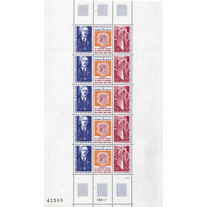 Andorre Francais - 225A - Feuille
