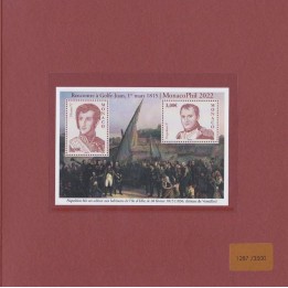 Monaco - Bloc Feuillet \"Monacophil 2022\" - Rencontre entre Honoré V et Napoléon 1er