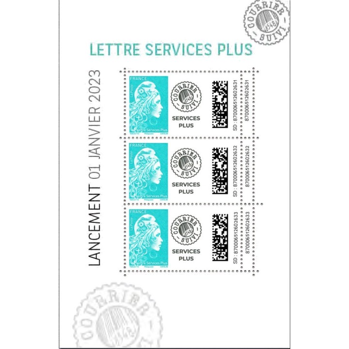 France - Feuillet 2023 - MARIANNE L\'ENGAGEE LETTRE SERVICES PLUS
