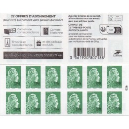 Saint-Pierre et Miquelon - Carnet 1315 Autoadhésif 2023 - Marianne l\'engagée
