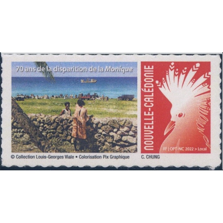 Nouvelle-Caledonie - 1450 Autoadhésif « 70 ans de la disparition de la Monique - Cagou Rouge »