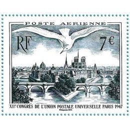 France - Poste Aérienne 96A - Hors Abonnement - Issu de l Affiche \"UPU Paris 1947\"