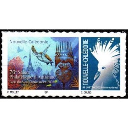 Nouvelle-Caledonie - 1455 Autoadhésif « 76eme salon philatelique d\'autome Paris - Cagou Bleu»