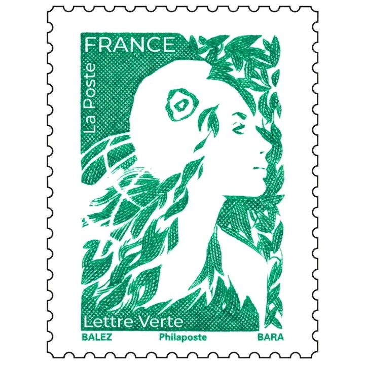 France - 5730 Marianne de l\'Avenir - Lettre Verte Gommée