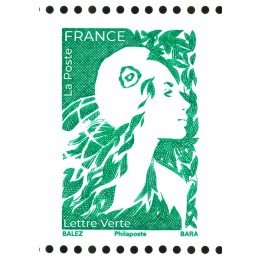 France - 5733 Marianne de l\'Avenir - Lettre Verte Roulette Gommée
