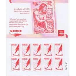 Timbre de collection Polynesie Francaise - Carnet 1334 - TVP Rouge Date 2023/09/26