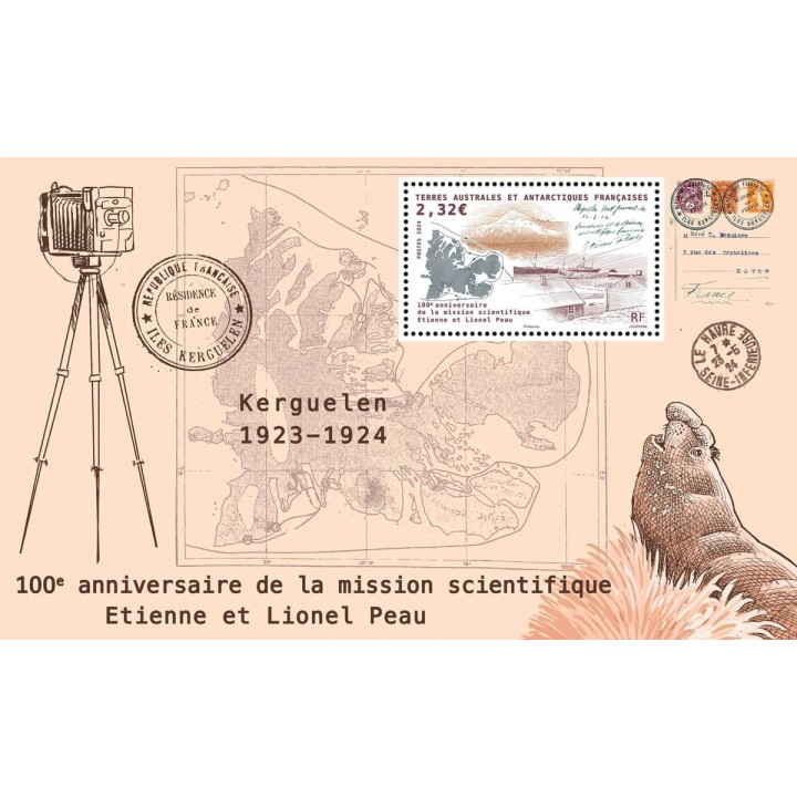 TAAF - F1049 \"100ème anniversaire de la mission scientifique Etienne et Lionel Peau\"