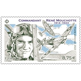 Timbre de collection France - Poste Aérienne 095 - Commandant René Mouchotte