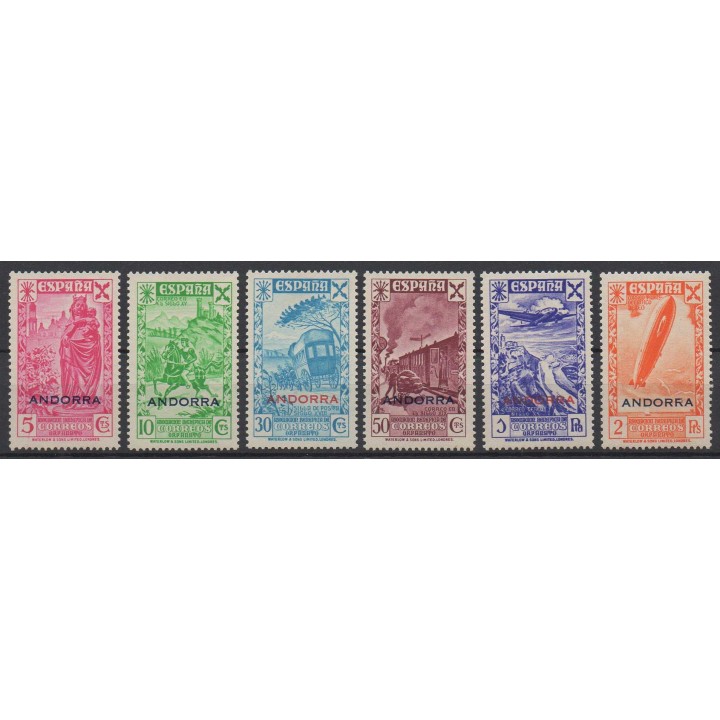 Timbre de collection Andorre Espagnol - Bienfaisance 7 à 12