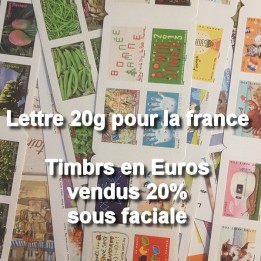 Lot de 100 timbres en Euros \"LETTRE VERTE\"