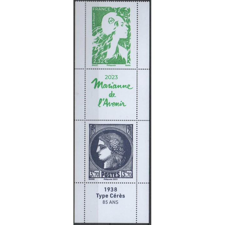 Timbre de collection France - 5740 et 5741 Couverture Carnet Marianne de l Avenir et type Cérès 1938
