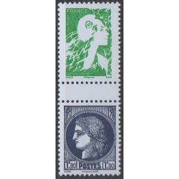 Timbre de collection France - 5739 et 5730 Paire issue du Carnet Marianne de l Avenir et type 1938