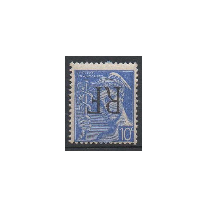 Timbre de collection France - Libération de Montreuil-Bellay N°8M - Surcharge renversée