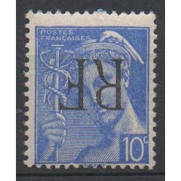 Timbre de collection France - Libération de Montreuil-Bellay N°8M - Surcharge renversée