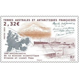 TAAF - 1049 \"100ème anniversaire de la mission scientifique Etienne et Lionel Peau\"