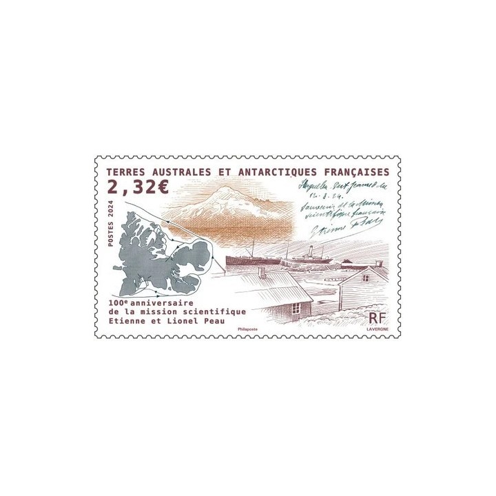 TAAF - 1049 \"100ème anniversaire de la mission scientifique Etienne et Lionel Peau\"