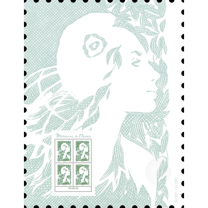 Timbre de collection France - 5749A Affiche Marianne de l\'Avenir 4x7€ - Hors Abonnement