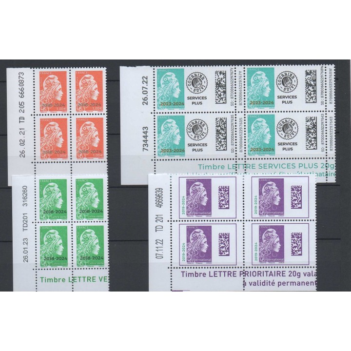 Timbre de collection France - Marianne L\'engagée - série surchargée 2024 - Coin Daté - Hors Abonnement