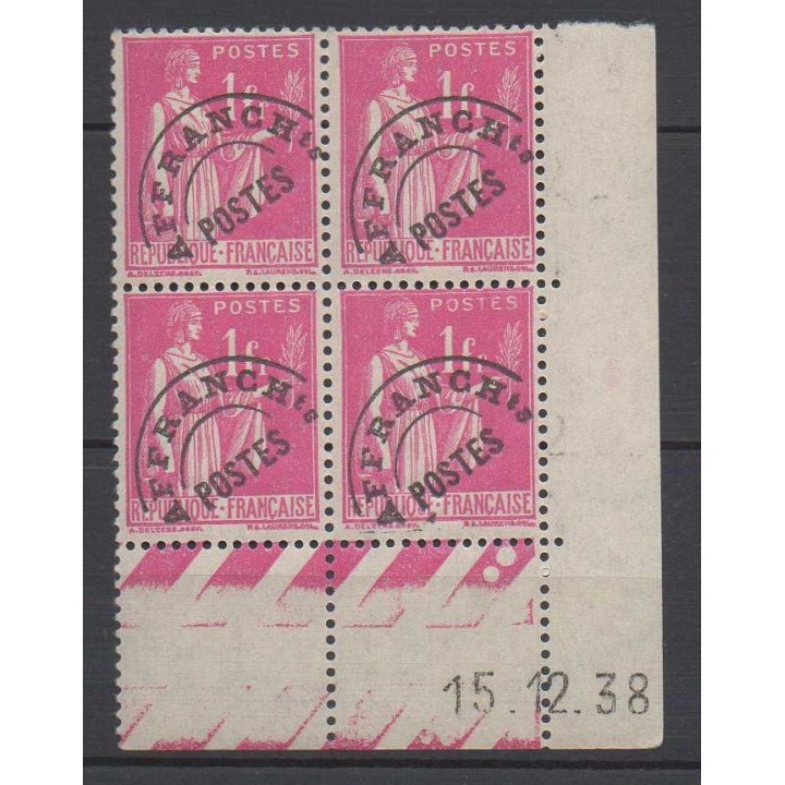 France - Préoblitéré 076 Coin Daté (1938)