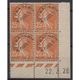 France - Préoblitéré 057 Coin Daté (1928)