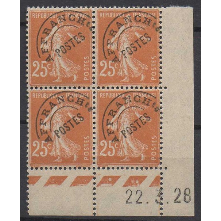 France - Préoblitéré 057 Coin Daté (1928)