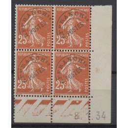 France - Préoblitéré 057 Coin Daté (1934)