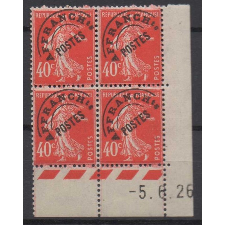 France - Préoblitéré 064 Coin Daté (1926)
