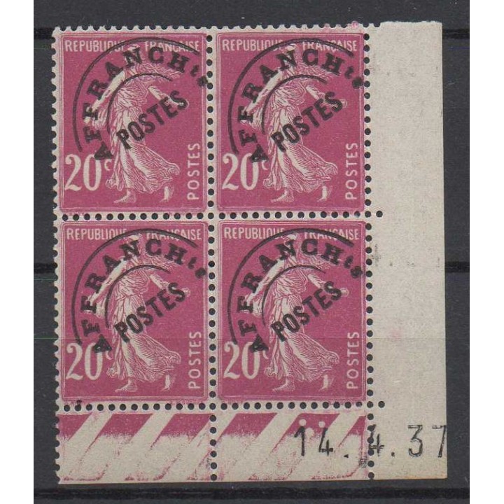 France - Préoblitéré 055 Coin Daté (1937)