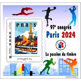 France - Bloc FFAP 23 - Salon Philatélique de printemps Paris-Philex 2024: jeux olympiques