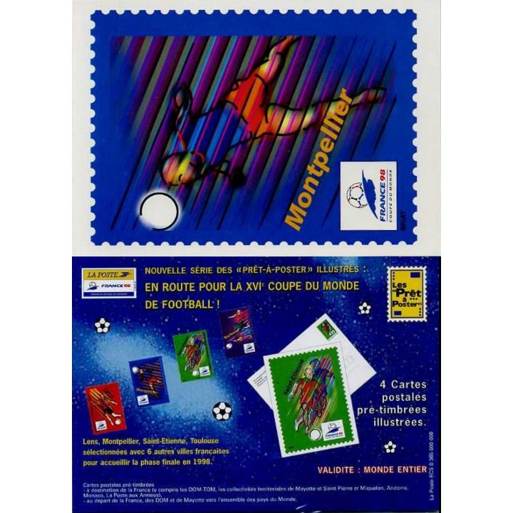 France - Entier Postal 3010-CP1 à 3013-CP1 \"Coupe du Monde de Football 1998\"