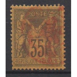 France - 0093 Cachet à Date Rouge