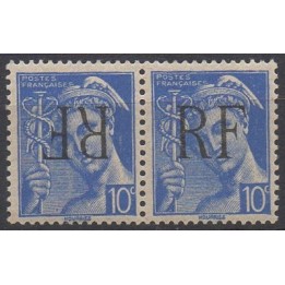 France - Libération de Montreuil-Bellay N°08M Paire Surcharge Renversée