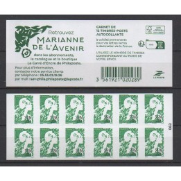 Timbre de collection Saint-Pierre et Miquelon - Carnet 2024 Autoadhésif Lettre Verte - Marianne de l\'avenir